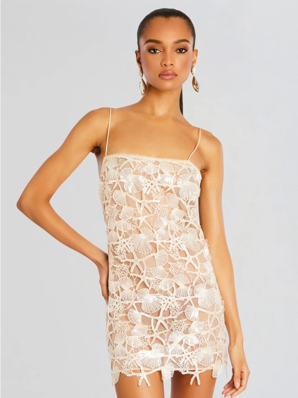 Retrofete White Lace Sea Shell Mini Dress - Picture 4 of 9